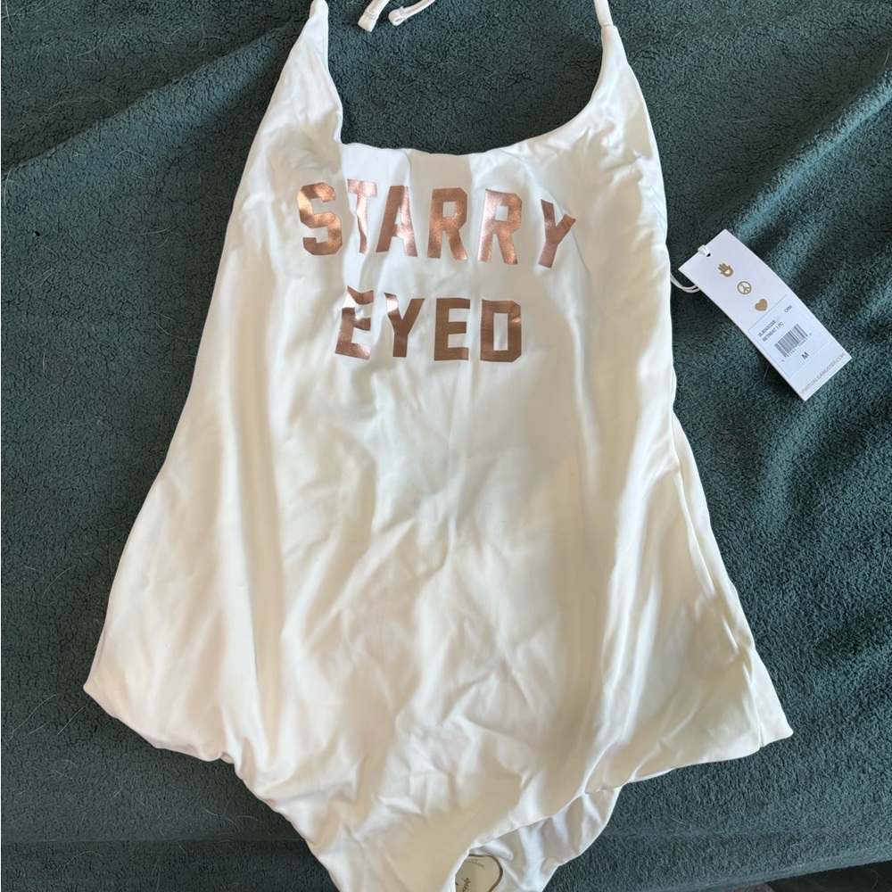 Spiritual Gangster White One Piece with Gold Lettering